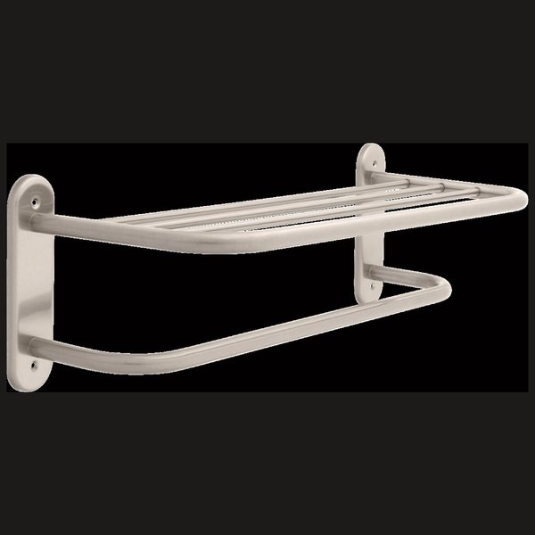 Delta Commercial Other 24 Stainless Steel Towel Shelf with One Bar Exposed Mounting 43624-SN